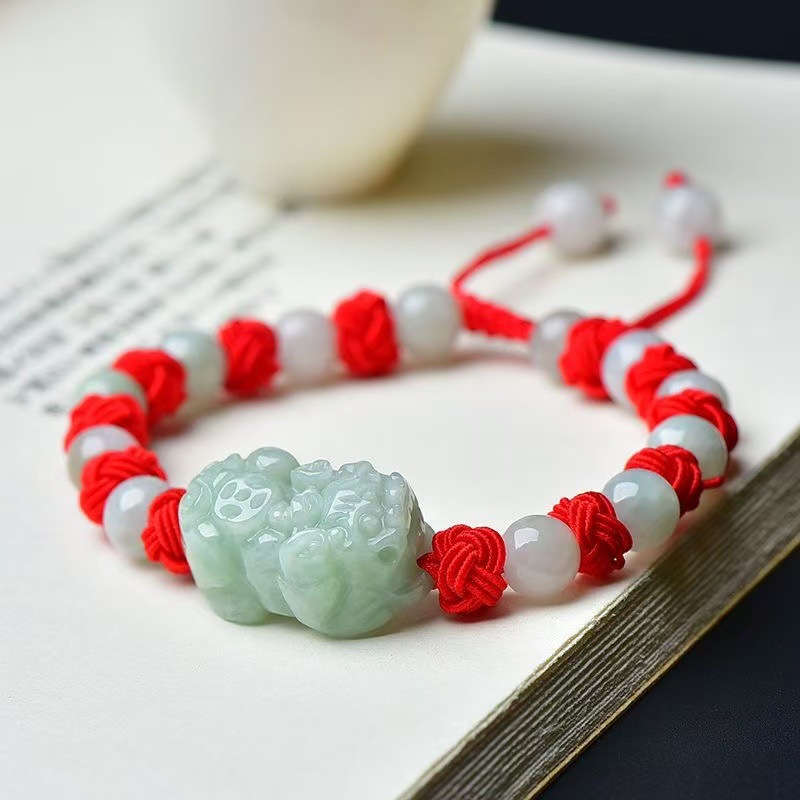 Beading - Natural Burmese Jadeite Pixiu Bracelet Fashion