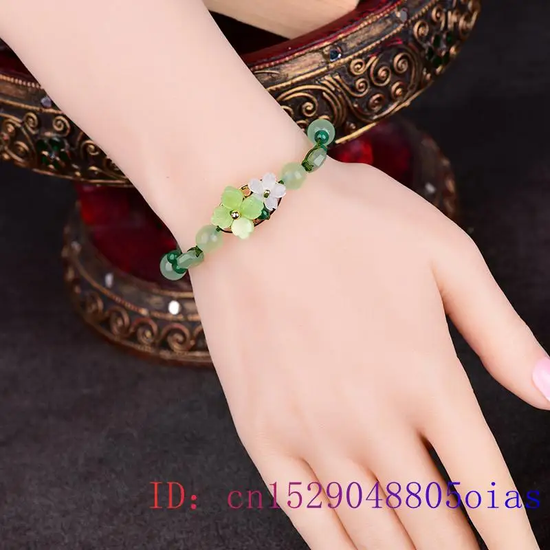 Green Jade Flower Bracelet Amu - Beading review and price