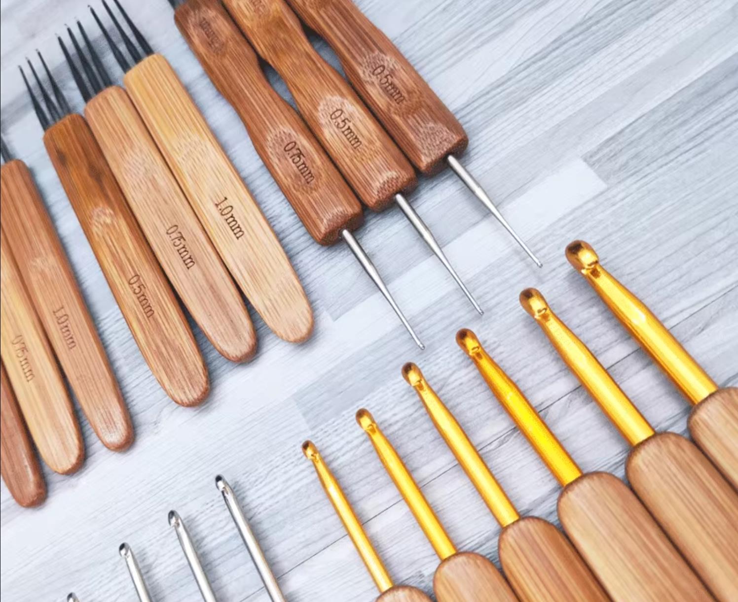 Bamboo Wooden Handle Crochet H - Wooden Crochet Hooks Ergonomic Handle review and price