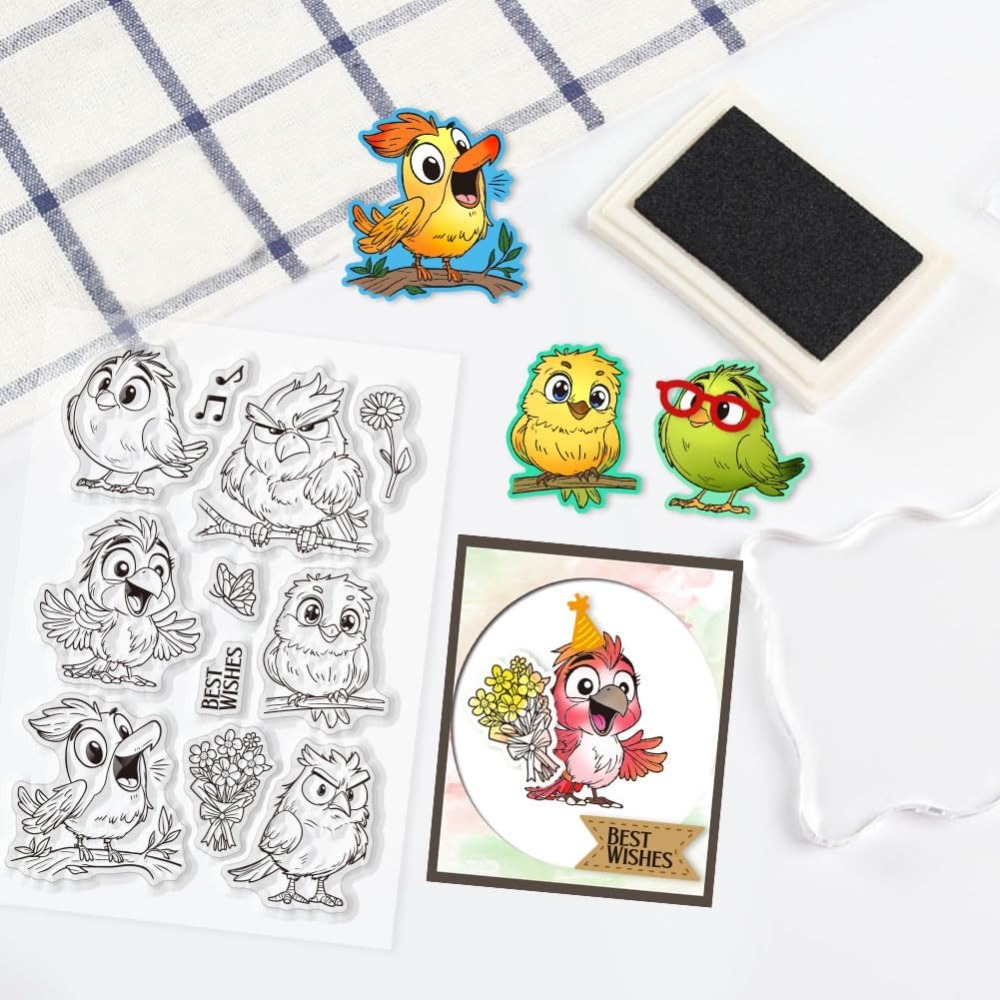 Funny Bird Clear Stamps for Sc - Clear Silicone Stamps For Card Making review and price