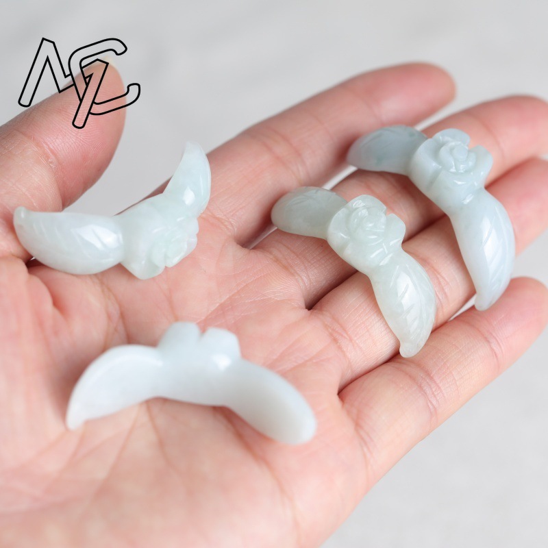 2PC Natural White Jadeite Jade - Beading review and price