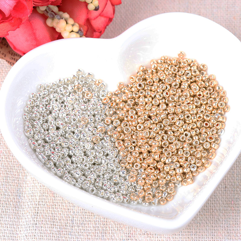 Gold and Silver Color 2mm 3mm  - Glass Seed Beads 2Mm Jewelry Making review and price