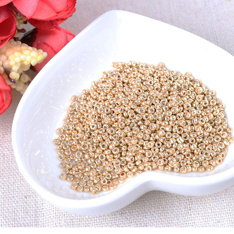 Gold and Silver Color 2mm 3mm  - Glass Seed Beads 2Mm Jewelry Making review and price