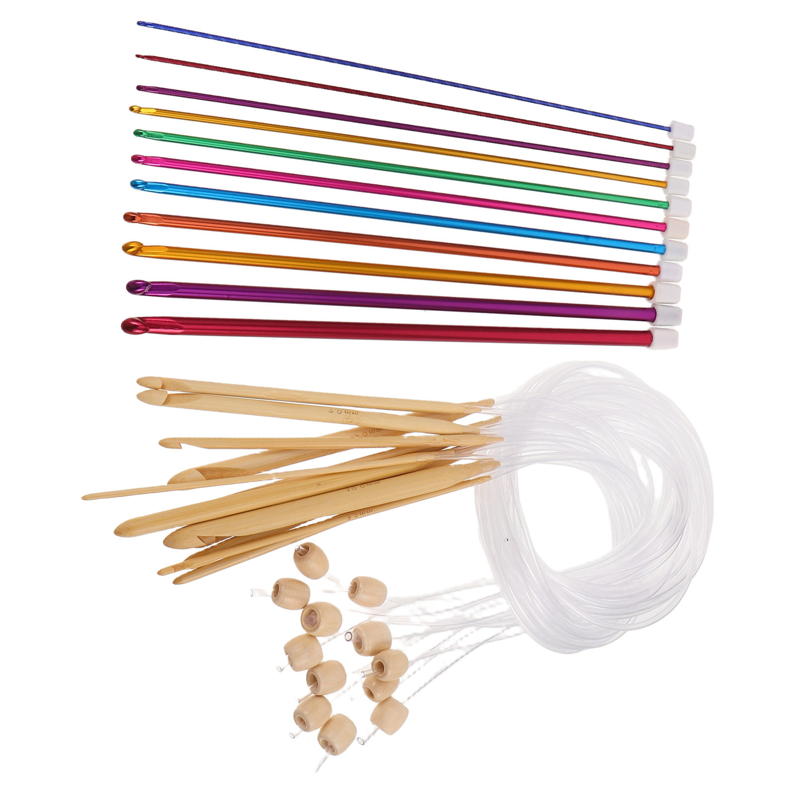 1Set Vibrant Crochet Hooks Set - Wooden Crochet Hooks Ergonomic Handle review and price