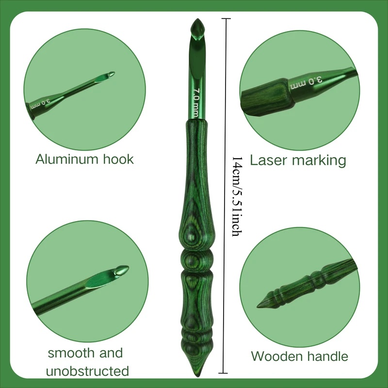 8Pcs 3.0-7.0mm Crochet Hook Se - Wooden Crochet Hooks Ergonomic Handle review and price